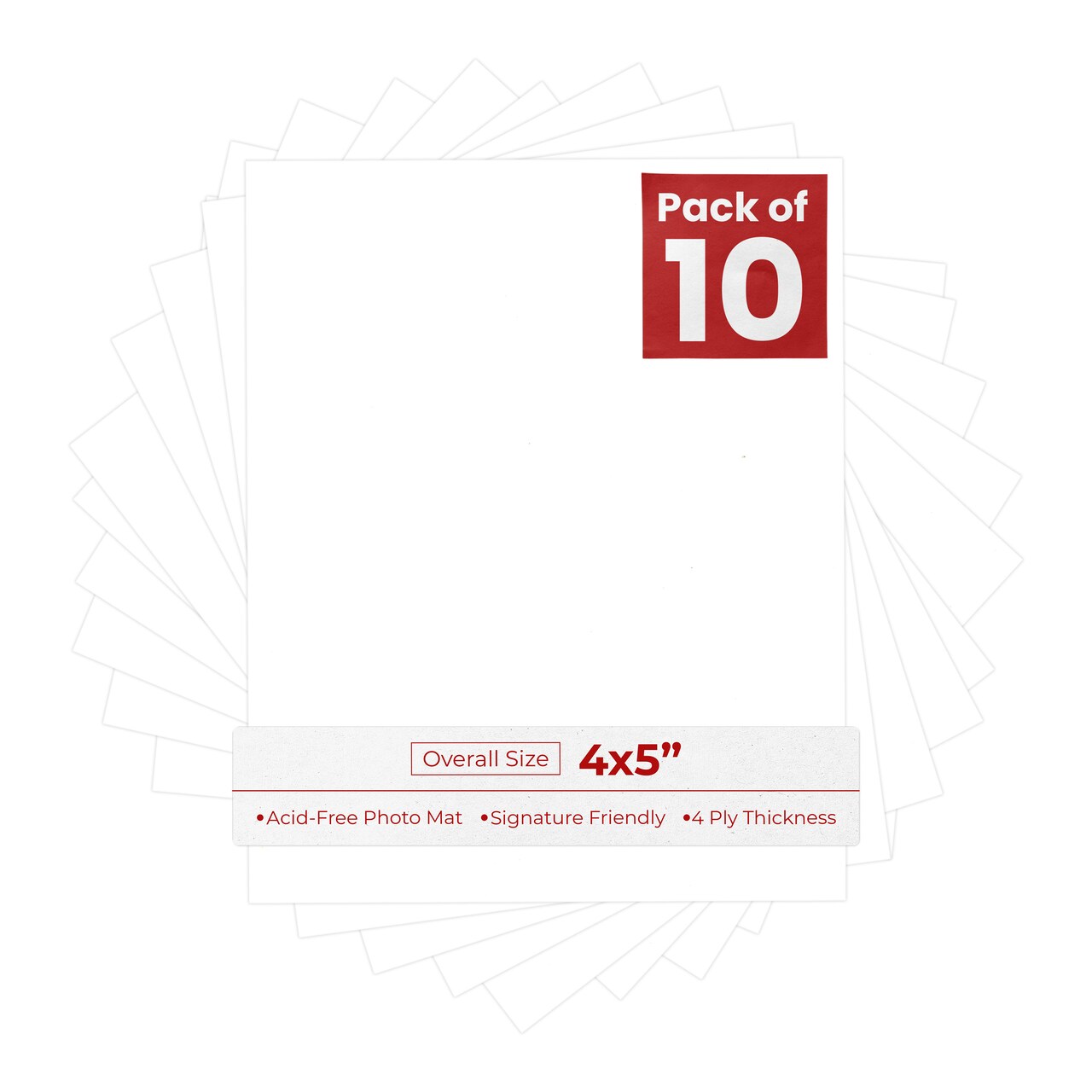 Textured White 4x5 Inch Uncut Mat Board - Blank Sheets, No Opening